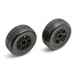 Narrow Spoked Wheel, black, mounted