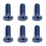 FT 8-32 X 1/2 Flat Head Machine Screw, blue aluminum