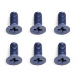 FT 8-32 X 3/8 Flat Head Machine Screw, blue aluminum