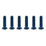 Screws, M3 x 14 FHCS, blue aluminum