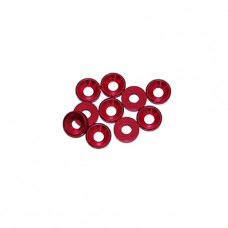 3 mm. ALU. WASHERS RED (10pcs.)