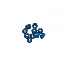 3 mm. ALU. NYLON LOCK NUTS BLUE (10pcs.)