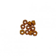 3 mm. ALU. NYLON LOCK NUTS GOLD (10pcs.)
