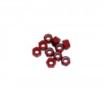 3 mm. ALU. NYLON LOCK NUTS RED (10pcs.)