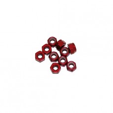3 mm. ALU. NYLON LOCK NUTS RED (10pcs.)
