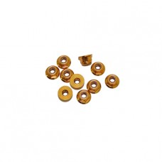 3 mm. ALU. FLANGED NYLON NUT GOLD (10pcs.)