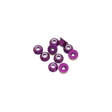 3 mm. ALU. FLANGED NYLON NUT PURPLE (10pcs.)