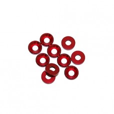 4 mm. ALU. WASHER RED (10pcs.)