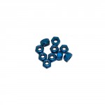 4 mm. ALU. NYLON LOCK NUTS BLUE (10pcs.)