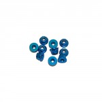 4 mm. ALU. FLANGED NYLON LOCK NUTS BLUE (10pcs.)
